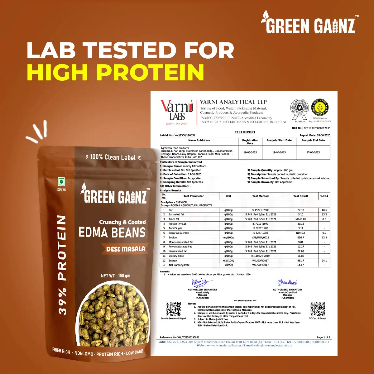 Edamame Desi Masala (Pack of 6 - 100gm each) – High Protein Vegan Snack - Image 3